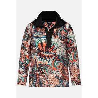 Ulla Popken  Blusa dal taglio svasato con Paisley, cappuccio, scollo a V e maniche lunghe 