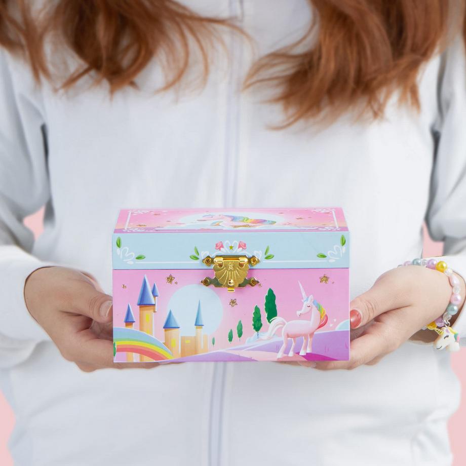 Only-bags.store  Boîte à bijoux musicale, licorne rotative pour enfants boîte à musique 