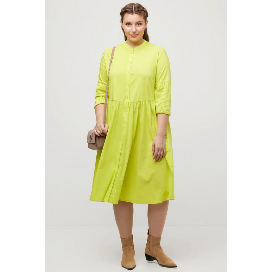 Ulla Popken Blusenkleid A-Linie Quernaht Stehkragen 3/4-Arm  