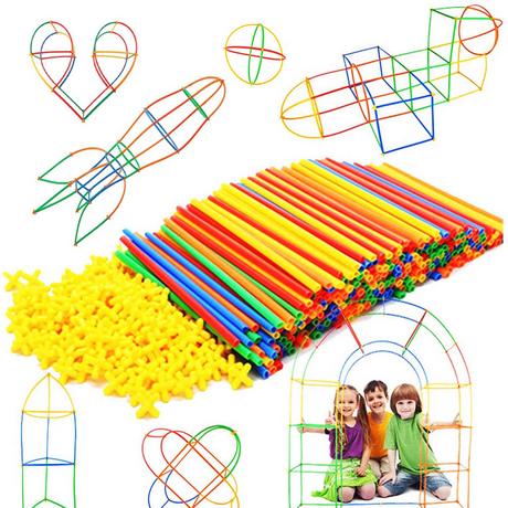 Activity-board  Kinderspielzeug fördert Motorik und Kreativität - Strohhalm-Konstrukteur-Puzzlespiel 