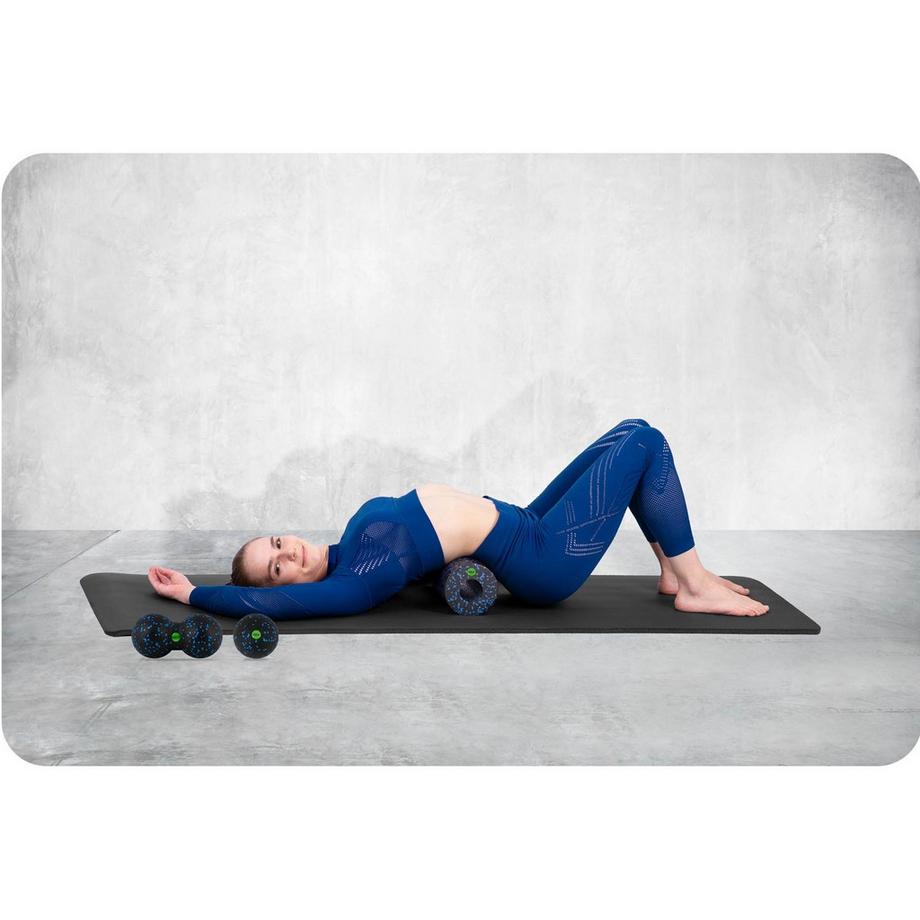 B2X  Set rullo per esercizi + palla + doppia palla massaggiante NS-998 nero e blu 