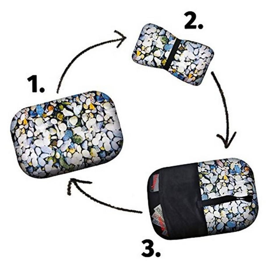 Sandini  Sandini 3-in-1 Reisekissen Steine (Kissen Nackenrolle Geheimfach) 
