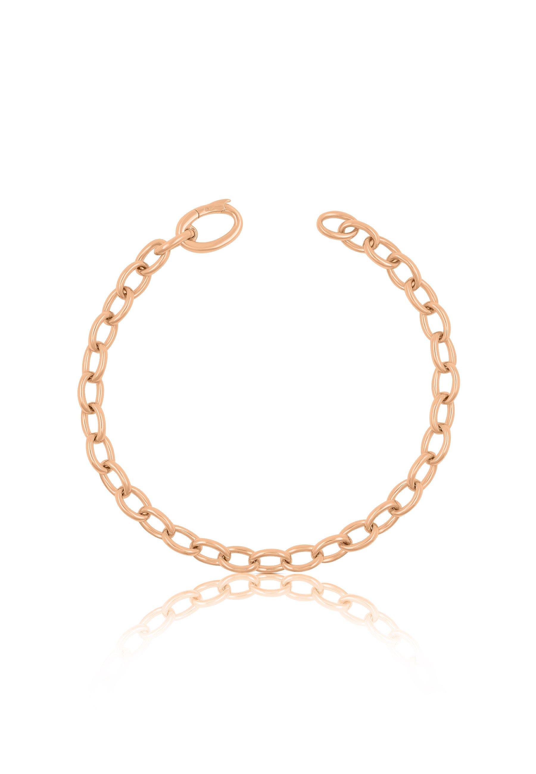 MUAU Schmuck  Bracelet forçat en or rose 750 20cm, 6mm 