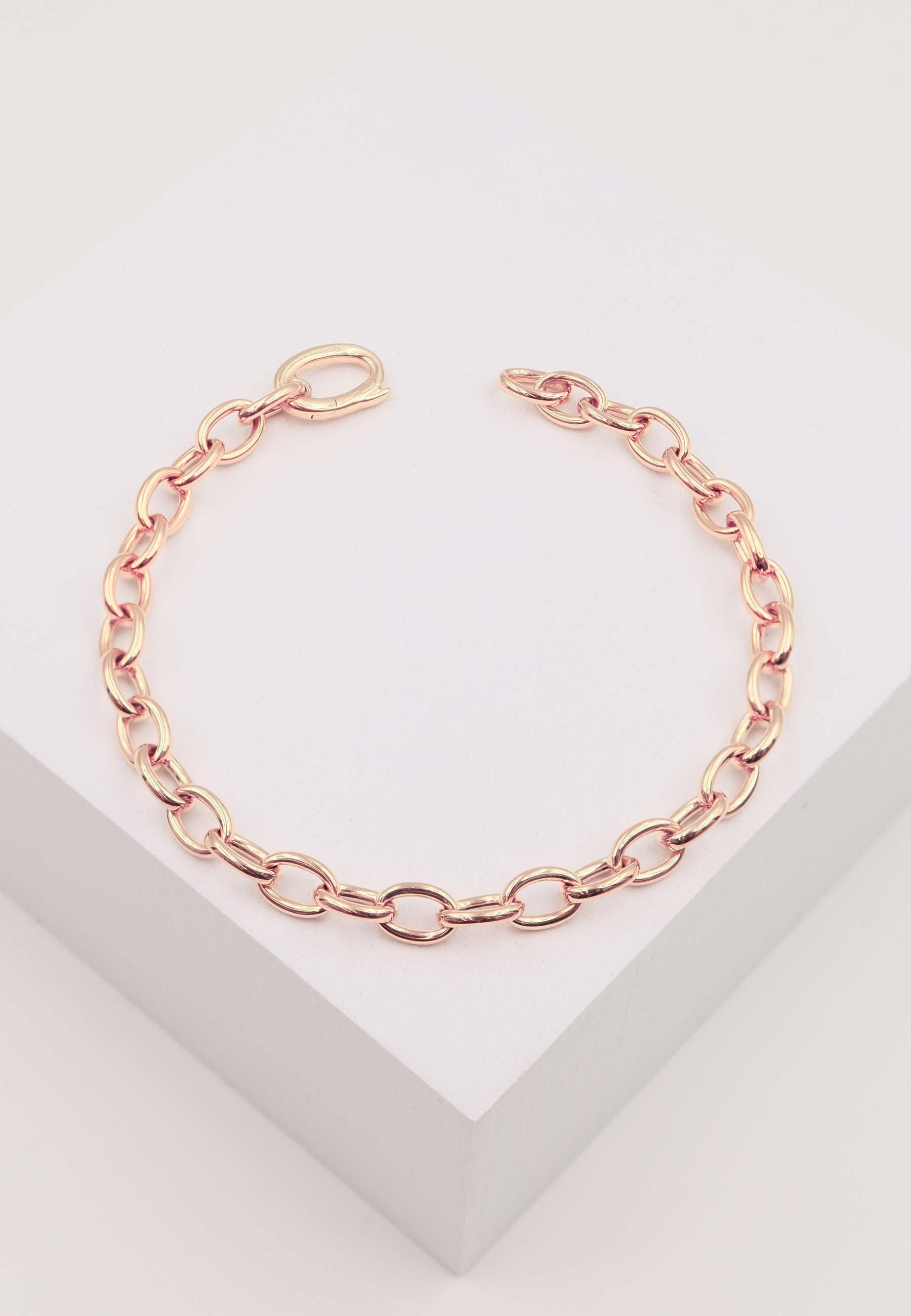 MUAU Schmuck  Bracelet forçat en or rose 750 20cm, 6mm 