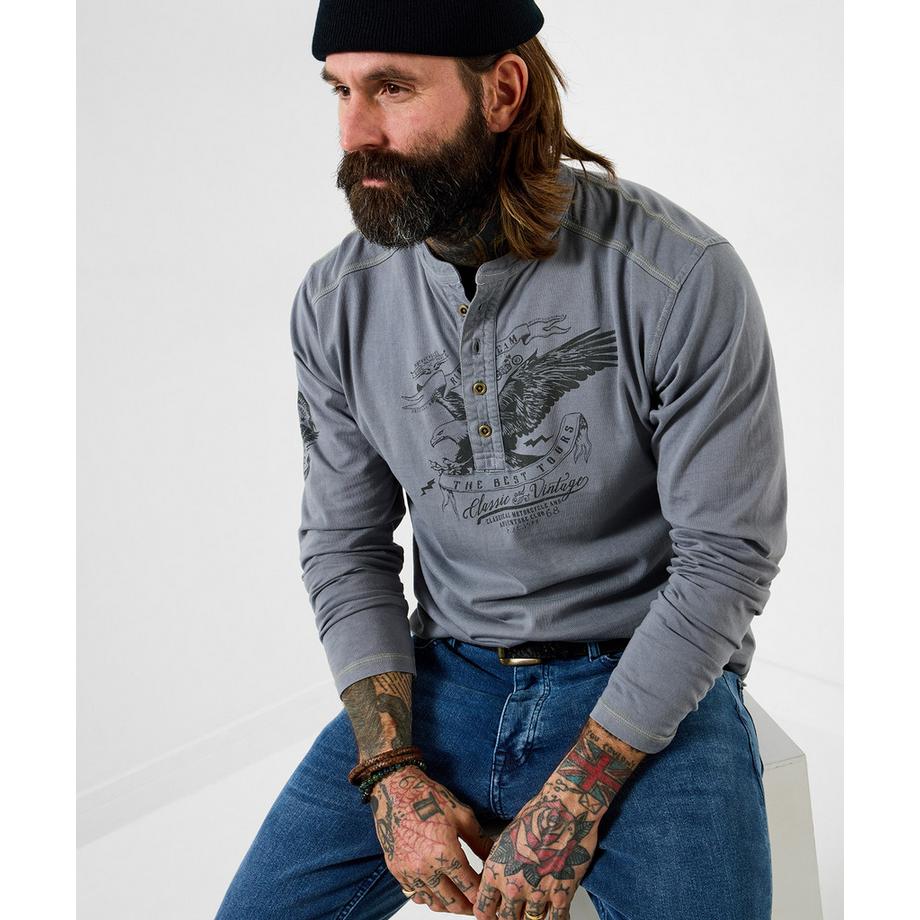 Joe Browns Maglia Henley Maniche Lunghe Motivo Aquila  