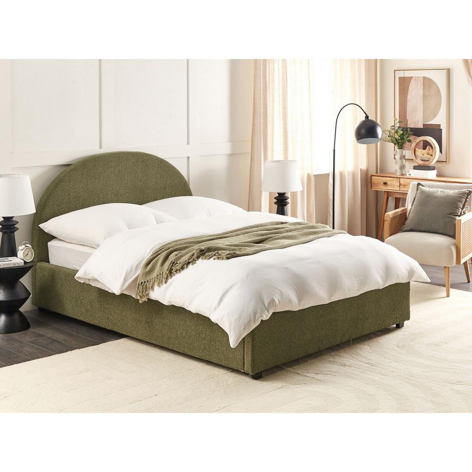 Beliani Letto contenitore en Bouclé Retrò VAUCLUSE  