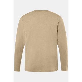 JP1880  T-shirt Henley JP 1880 à manches longues. Col rond et patte de boutonnage sable 