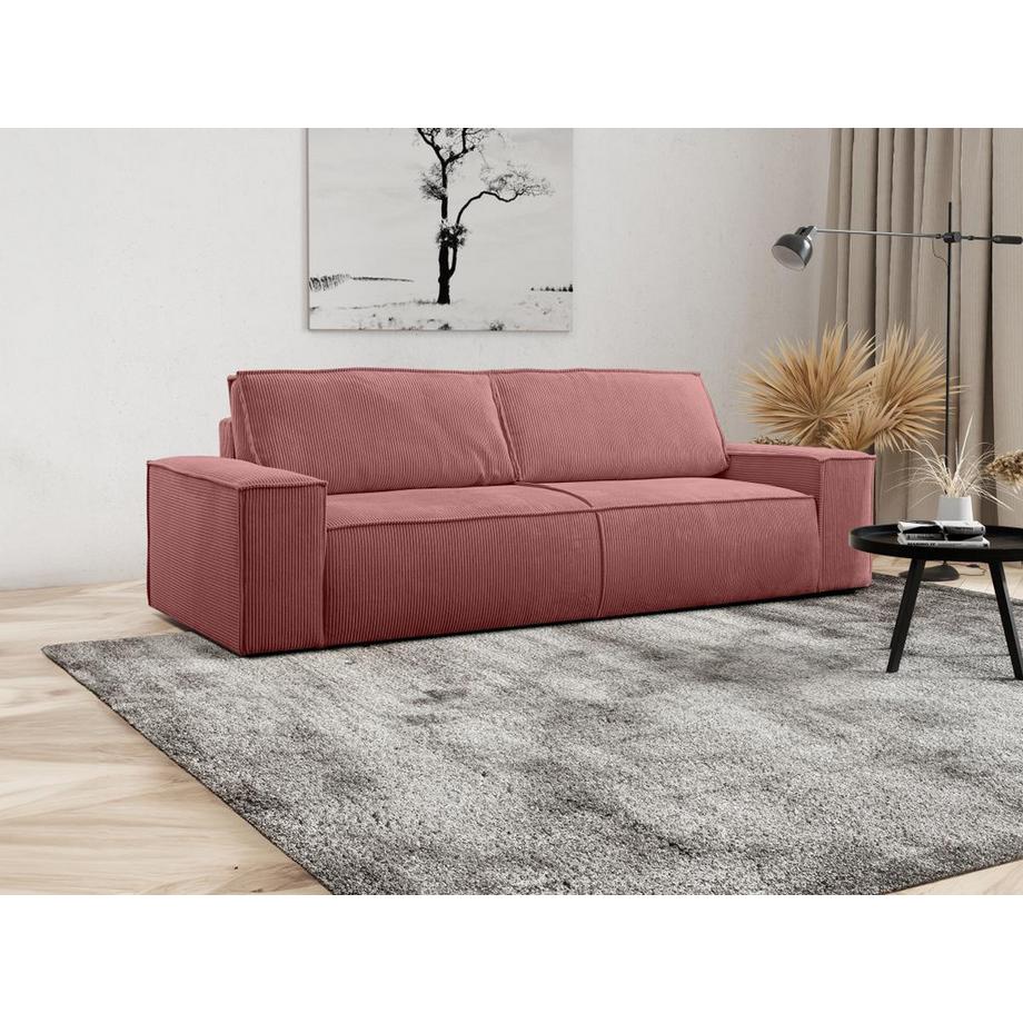 PASCAL MORABITO Schlafsofa 4-Sitzer - Cord - Rosa - AMELIA  