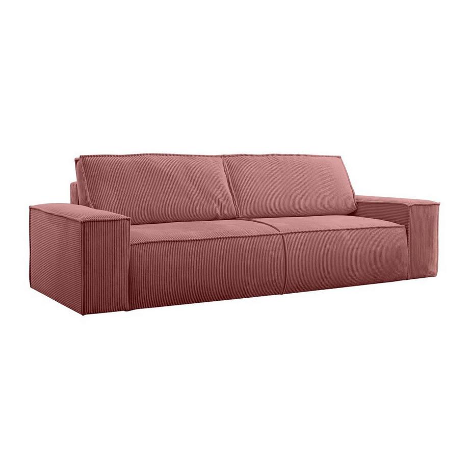 Schlafsofa 4-Sitzer - Cord - Rosa - AMELIA