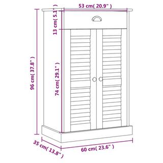 VidaXL Armoire à chaussures bois de pin  