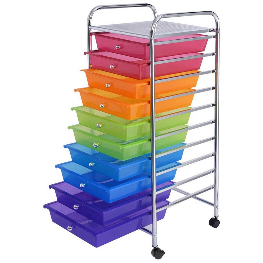 Northix Carrello portaoggetti con 10 cassetti  