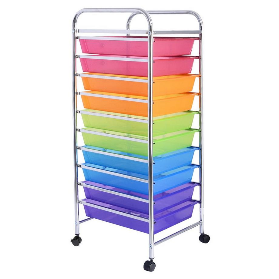 Carrello portaoggetti con 10 cassetti