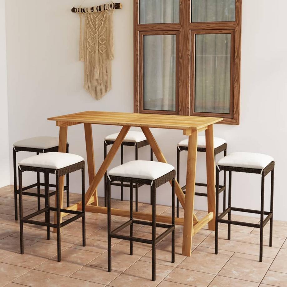 VidaXL Ensemble de bar de jardin bois d'acacia  