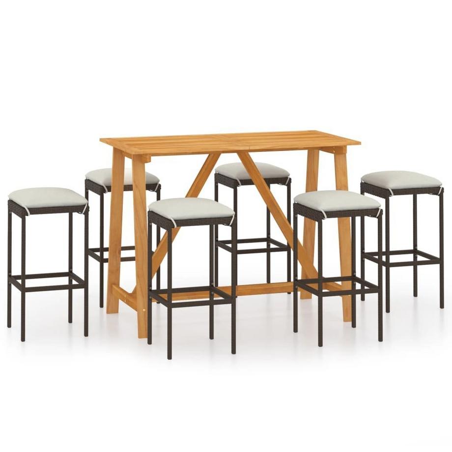 Ensemble de bar de jardin bois d'acacia