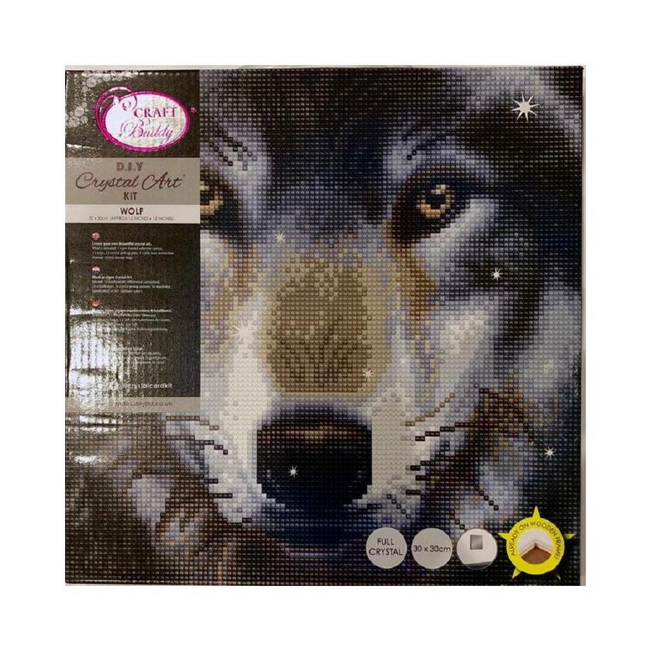 CRAFT Buddy  Bastelset Crystal Art Kit Wolf 30 x 30 cm 