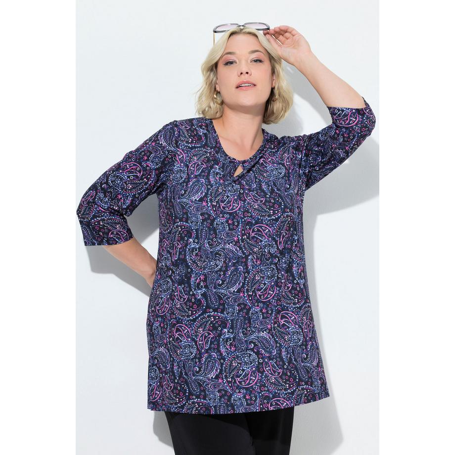 Ulla Popken T-shirt A-line Keyhole Girocollo Maniche 3/4  