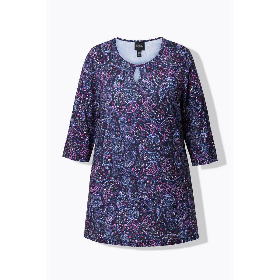 Ulla Popken T-shirt A-line Keyhole Girocollo Maniche 3/4  