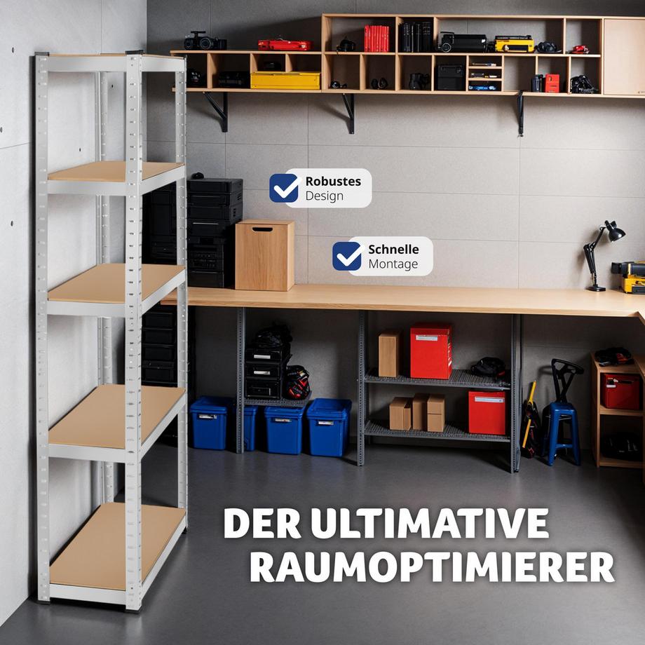 Tectake Étagère pour charges lourdes  structure en acier galvanisé  