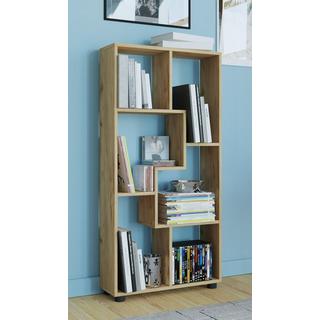 VCM Holzregal stehend | platzsparendes Regal | Maße:  H. 119 x B. 60 x T. 20 cm | Elegantes Regal stehend | Aufbewahrungsregal | Bücherregal | Raumteiler  