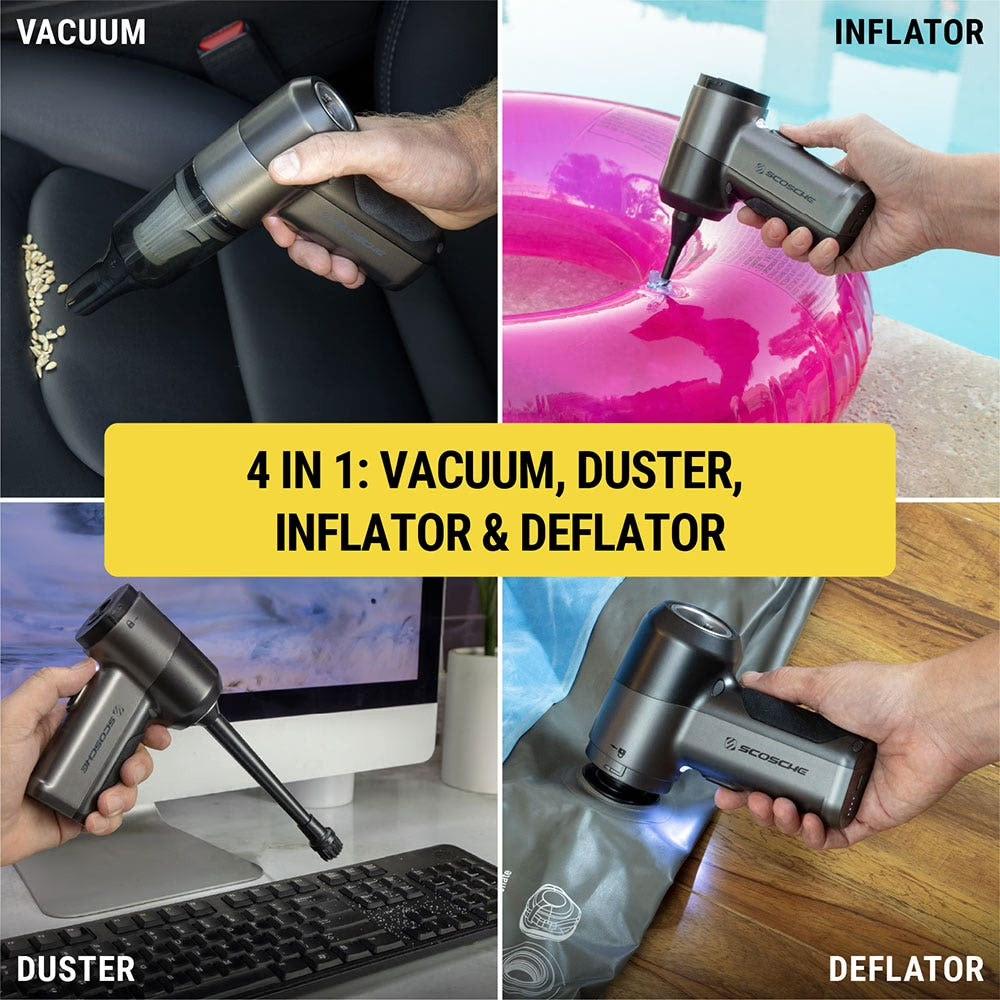 SCOSCHE SCOVAC Mini aspirapolvere e soffiatore 4 in 1  