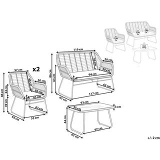 Beliani Garten Lounge aus PE Rattan Rustikal MINORI  