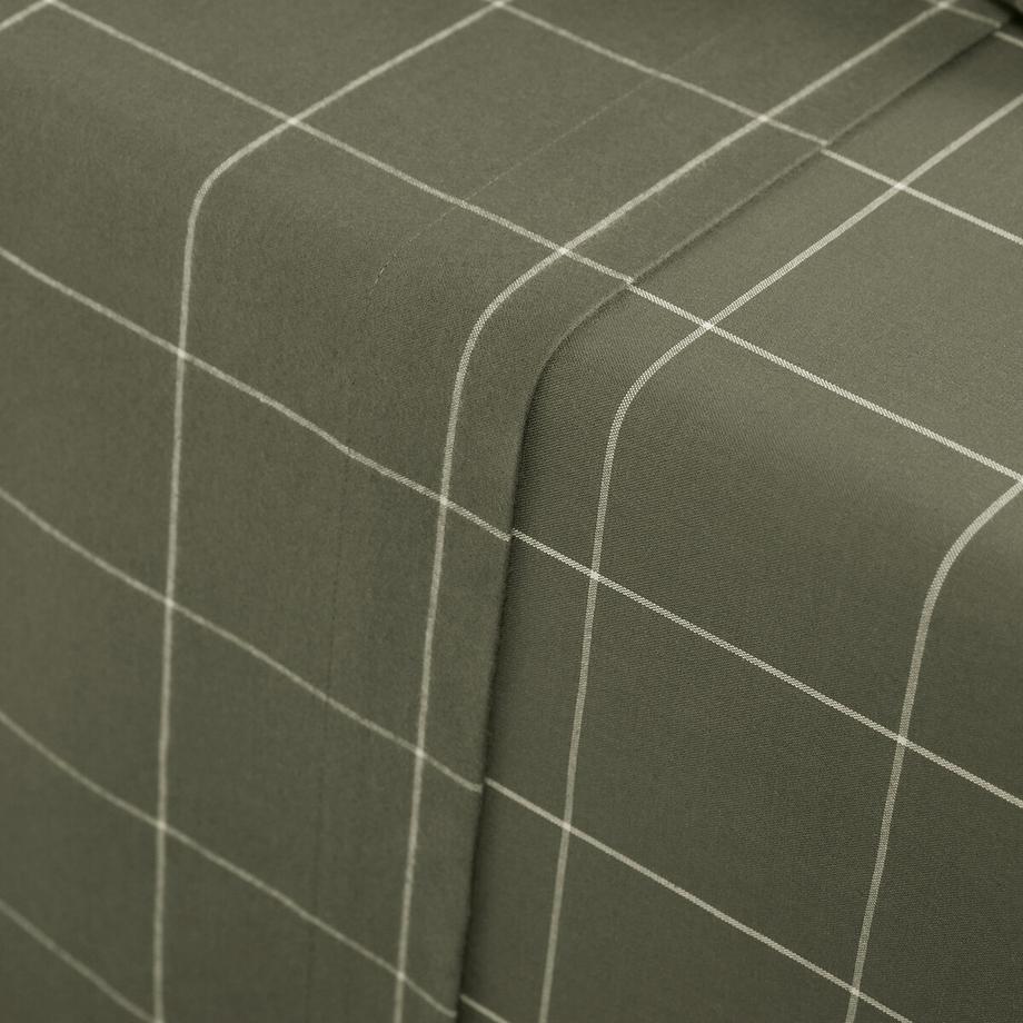 La Redoute Intérieurs Charlie Drap Plat Flanelle Khaki  