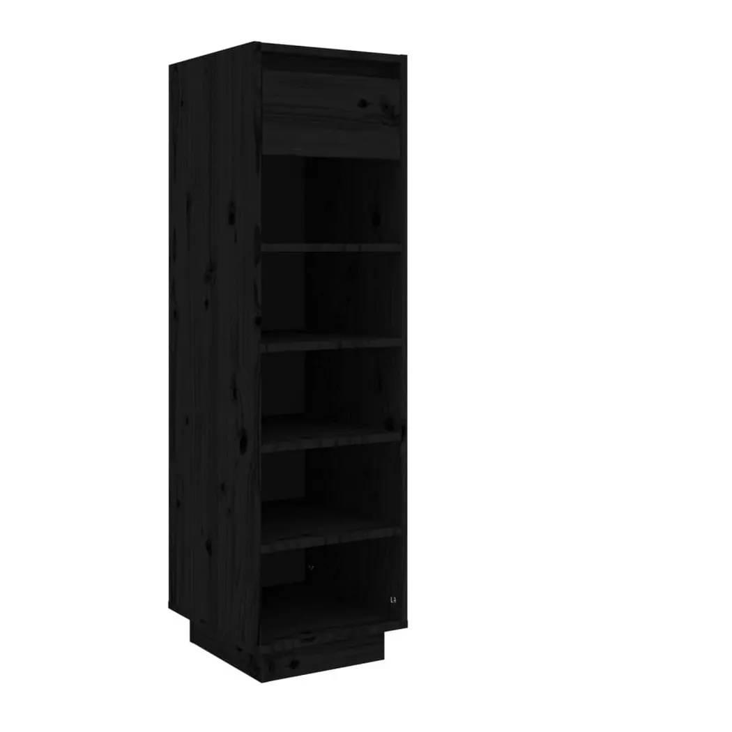 VidaXL - Armoire à chaussures bois, One Size, Noir