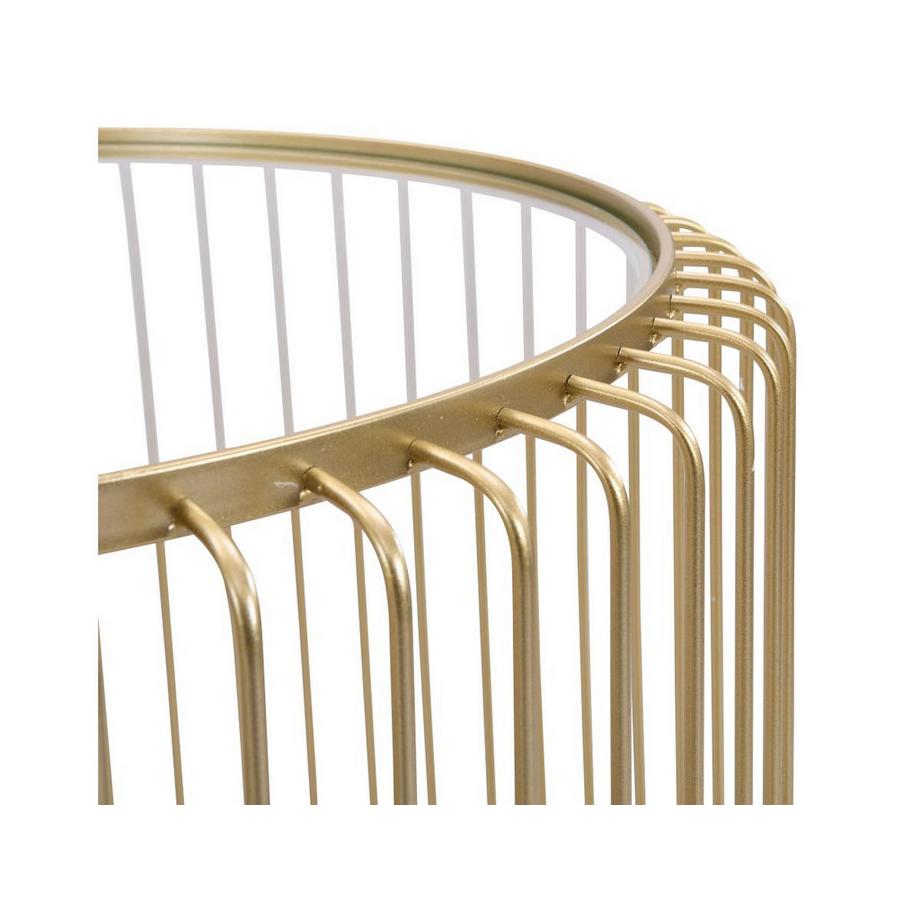 Vente-unique Tables basses gigognes en métal et verre - Doré - FERIDA  