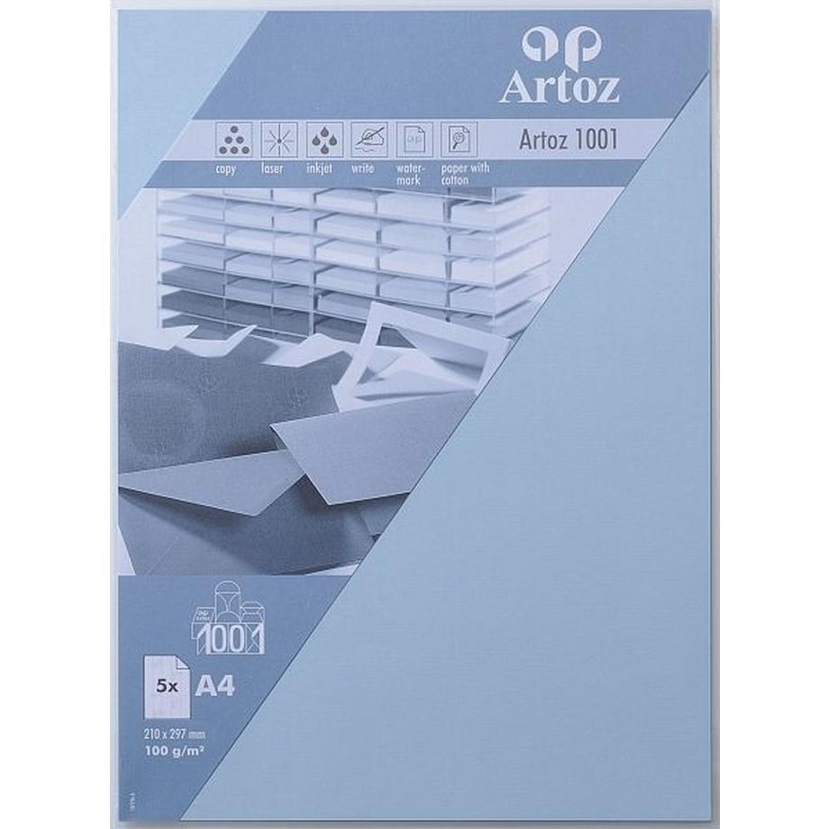 ARTOZ Papier 1001 A4 107796144 100g, pastellblau 5 Blatt