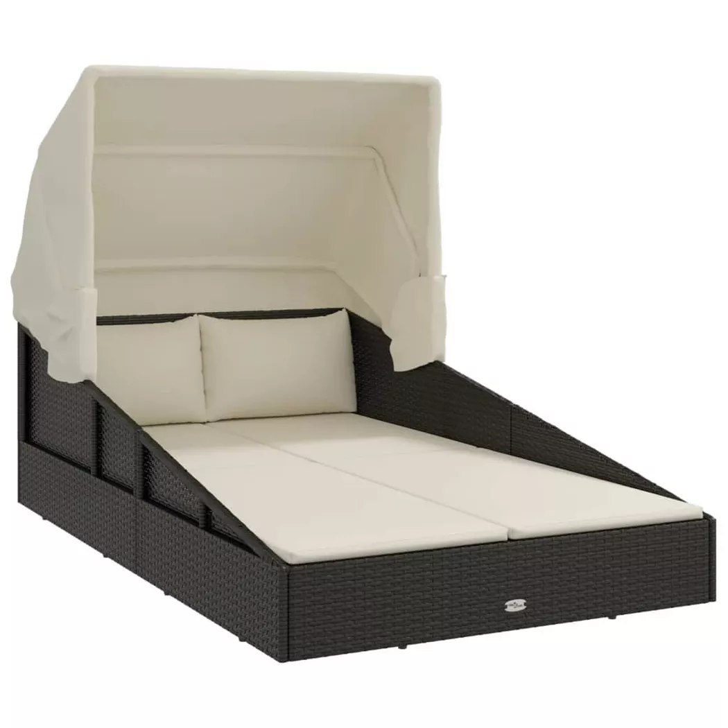 VidaXL - Sonnenliege poly-rattan, One Size, Schwarz