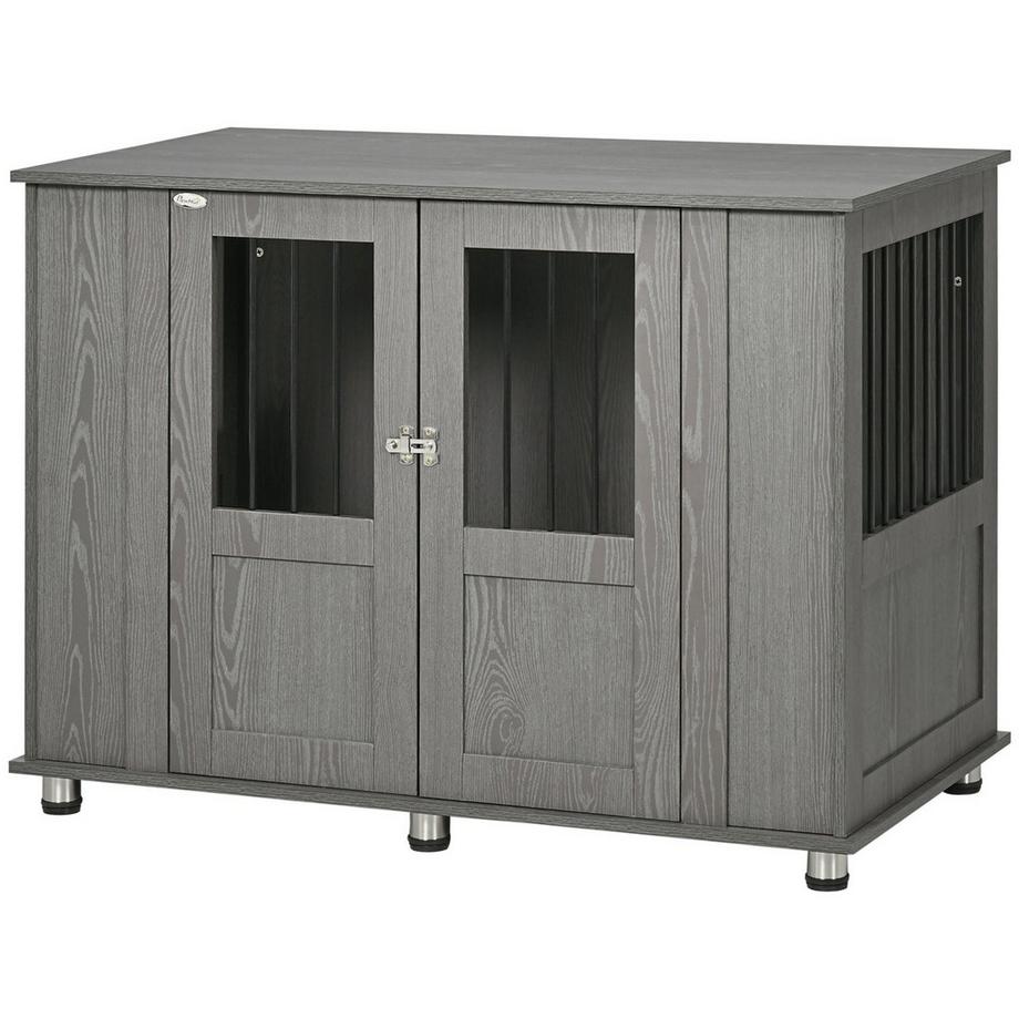 Northio  Cage Pour Chien Pour La Maison, Cage Pour Animaux De Compagnie, Chenil D'Intérieur Avec Serrure, Porte Magnétique, Niche Pour Chien Avec Fenêtre, Niche Pour Chiens De Très Grande Taille, Gris, 116 X 60 X 87 Cm 