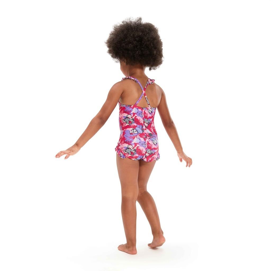 speedo  costume da bagno stampato a 1 pezzo con spalline sottili per bambine lts 