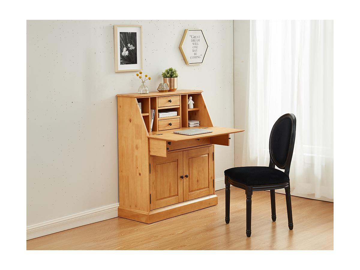 Vente-unique Sekretär MDF Kiefernholz Eichefarben CLEORE  