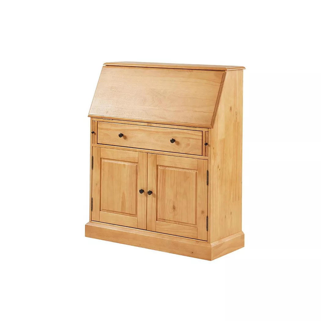 Vente-unique - Secrétaire en pin et mdf - Coloris : Naturel clair - cleore