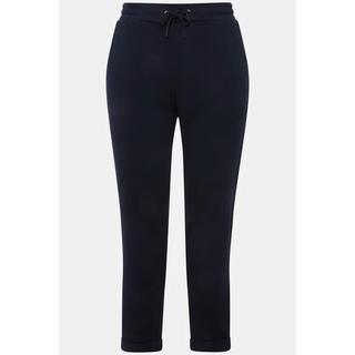 Ulla Popken  Pantalon de jogging en molleton, ceinture élastique et ruban pailleté 