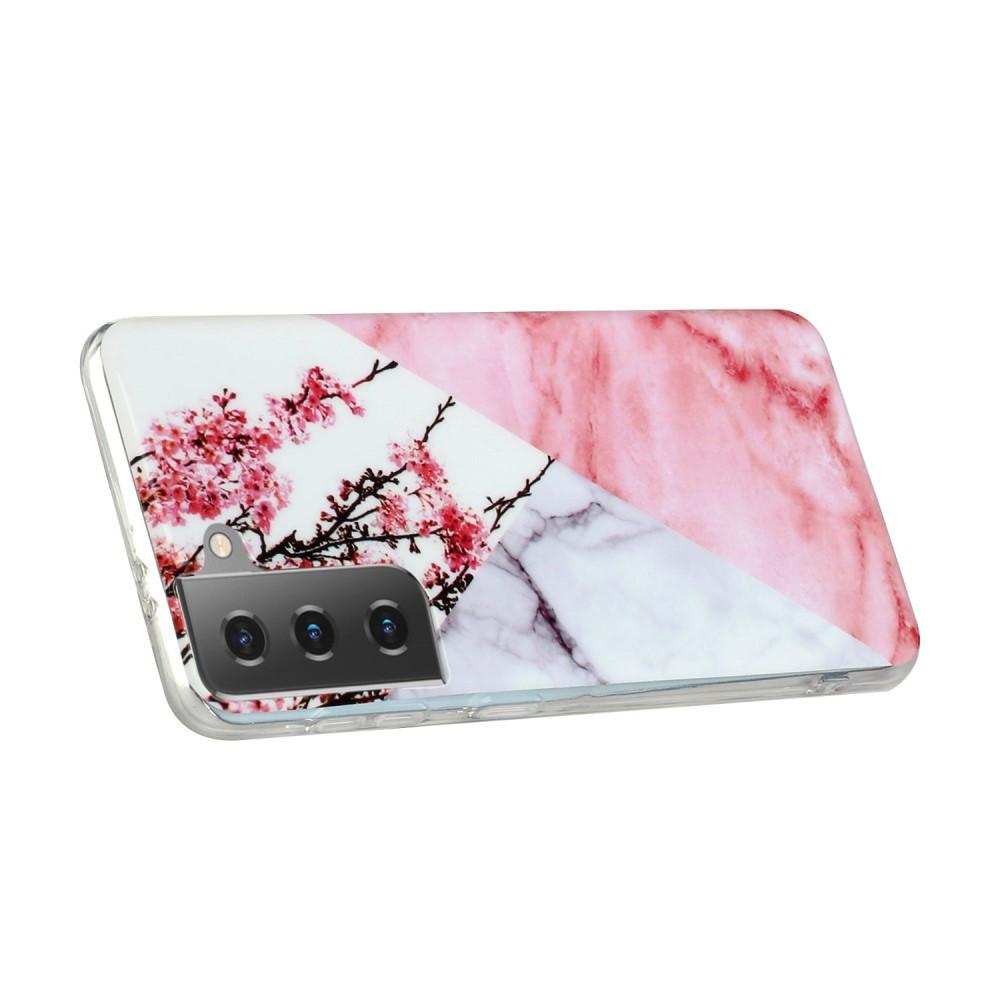 Cover-Discount  Galaxy S21+ - Custodia in gomma siliconica morbida viola Marmo 