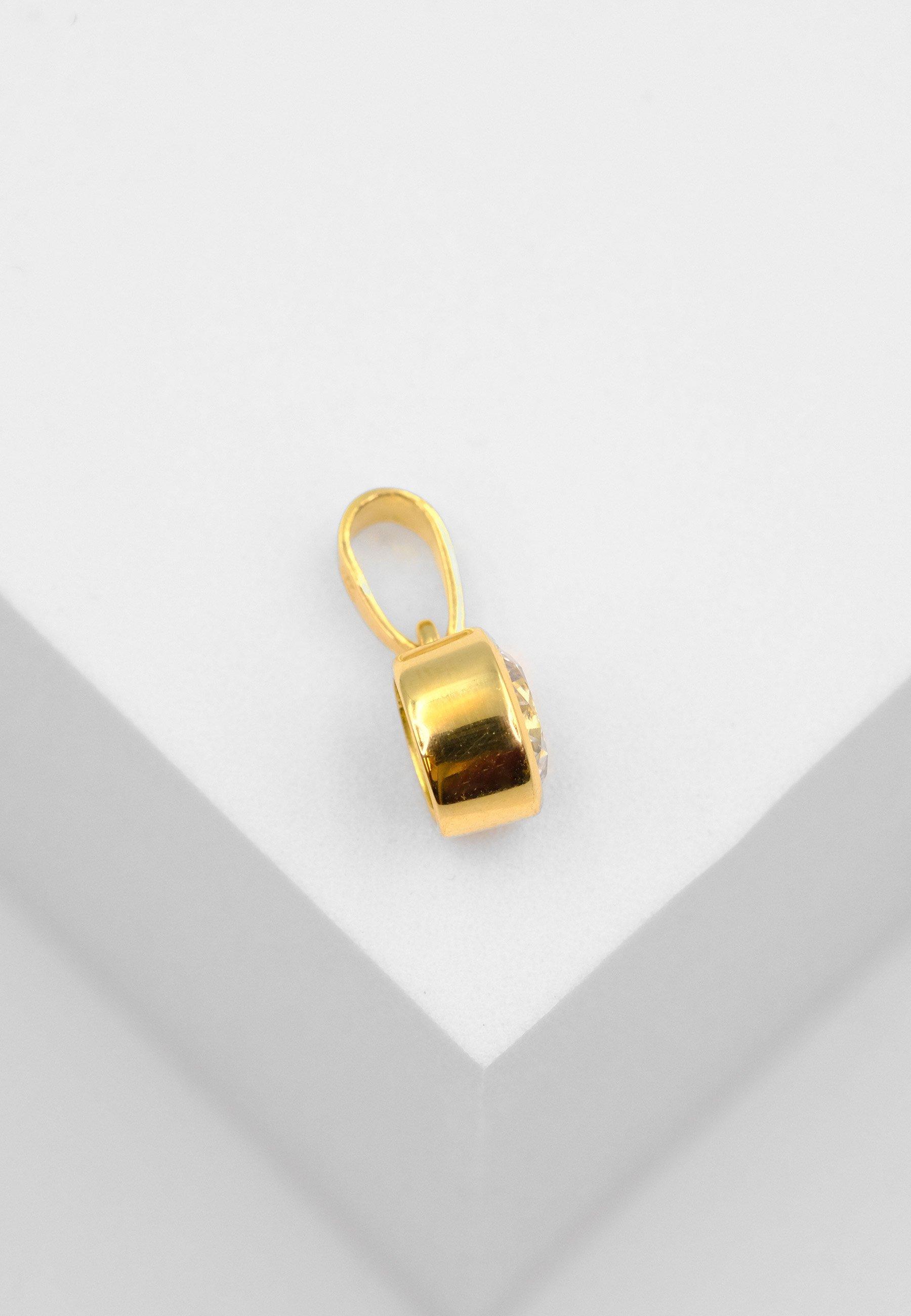 MUAU Schmuck  Anhänger Gelbgold 750 Zirkonia, 15x8mm 