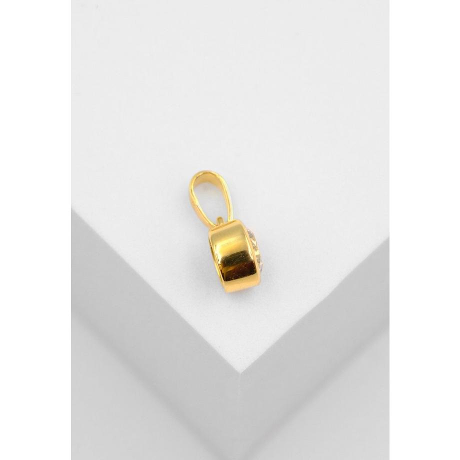 MUAU Schmuck  Anhänger Gelbgold 750 Zirkonia, 15x8mm 