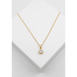 MUAU Schmuck  Anhänger Gelbgold 750 Zirkonia, 15x8mm 