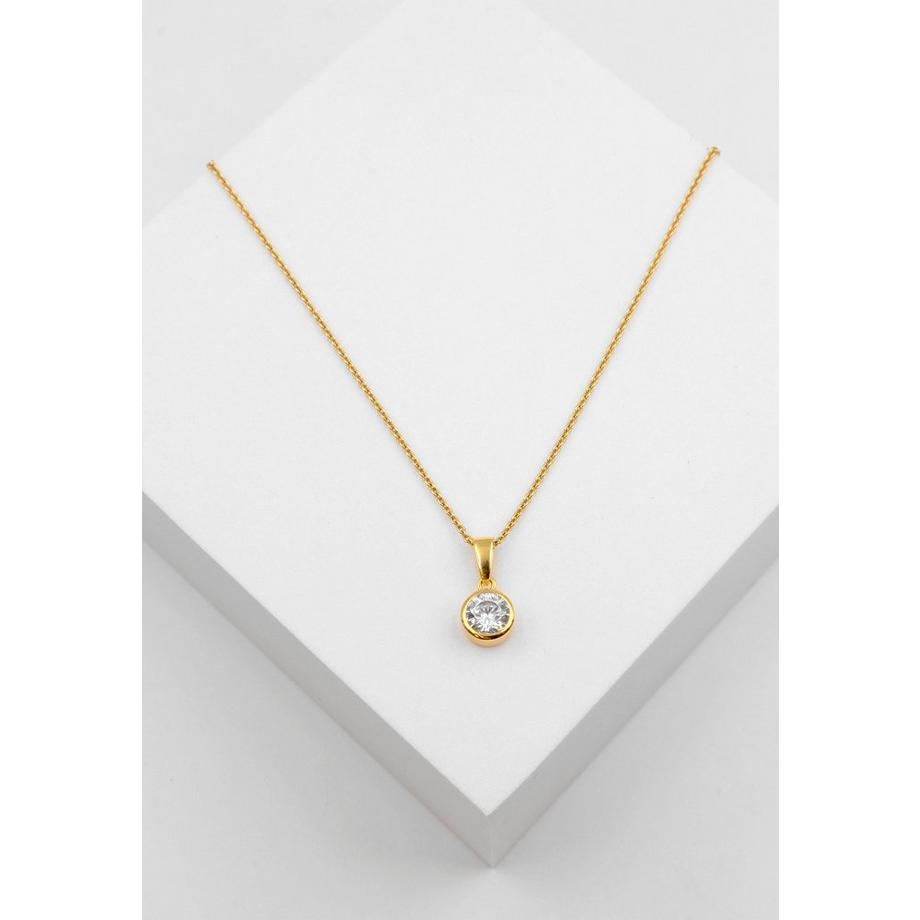 MUAU Schmuck  Anhänger Gelbgold 750 Zirkonia, 15x8mm 