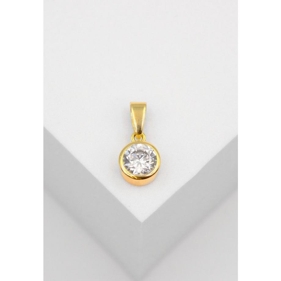 MUAU Schmuck  Anhänger Gelbgold 750 Zirkonia, 15x8mm 