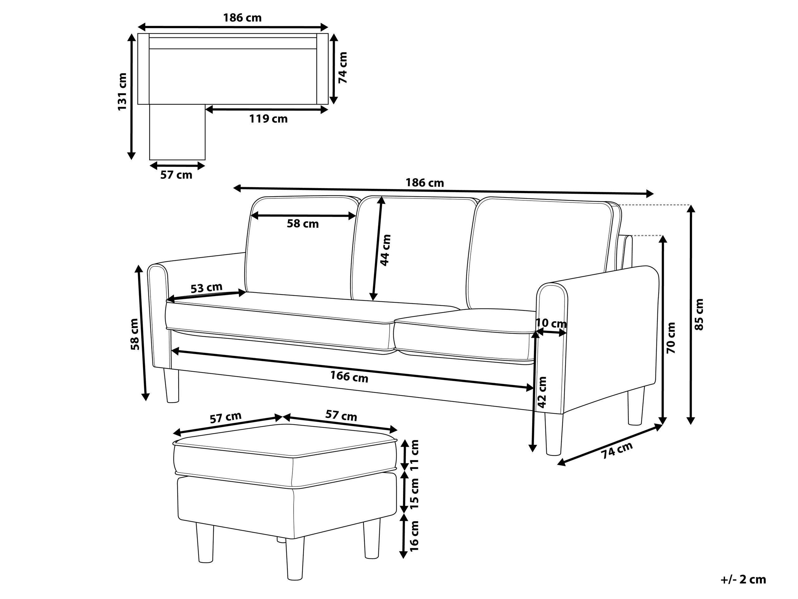 Beliani 3 Sitzer Sofa aus Bouclé Modern AVESTA  