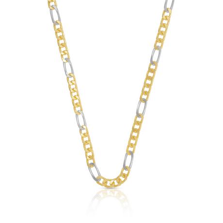 MUAU Schmuck  Collier figaro bicolore or jaune/or blanc 750, 3,5mm, 42cm 