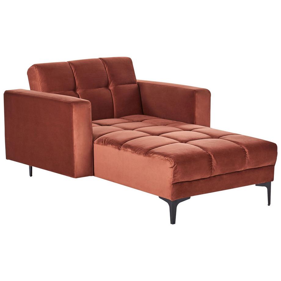 Beliani Chaise longue en Velours Minimaliste ALNES  