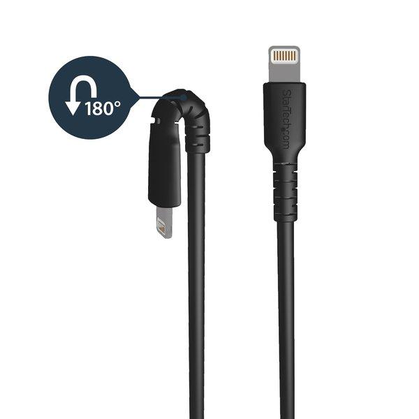 STARTECH.COM  Câble USB-A vers Lightning Noir Robuste 2m - Câble de Charge/Synchronisation de Type A vers Lightning en Fibre Aramide - iPad/iPhone 12 - Certifié Apple MFi 