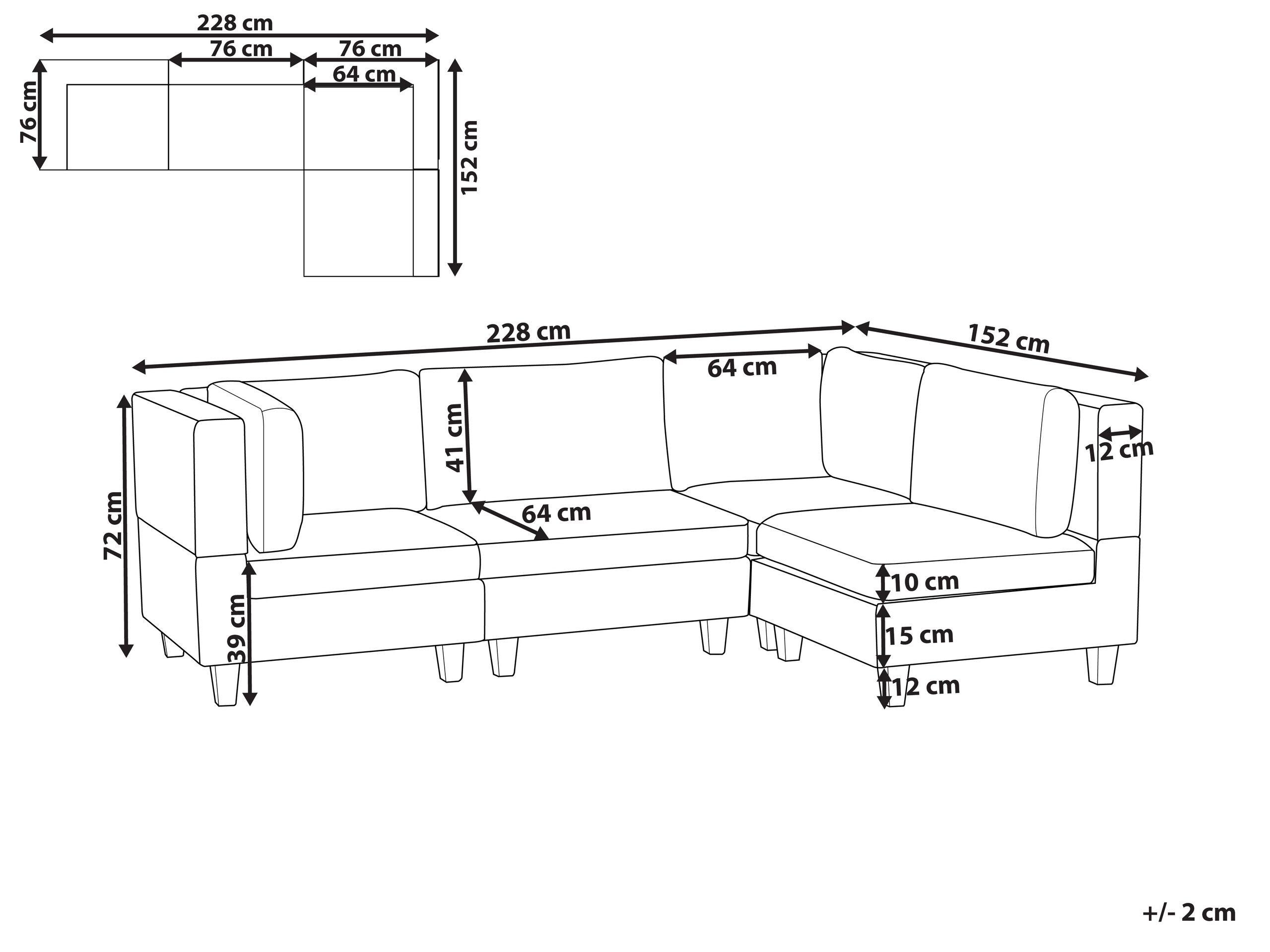 Beliani Ecksofa aus Polyester Modern UNSTAD  