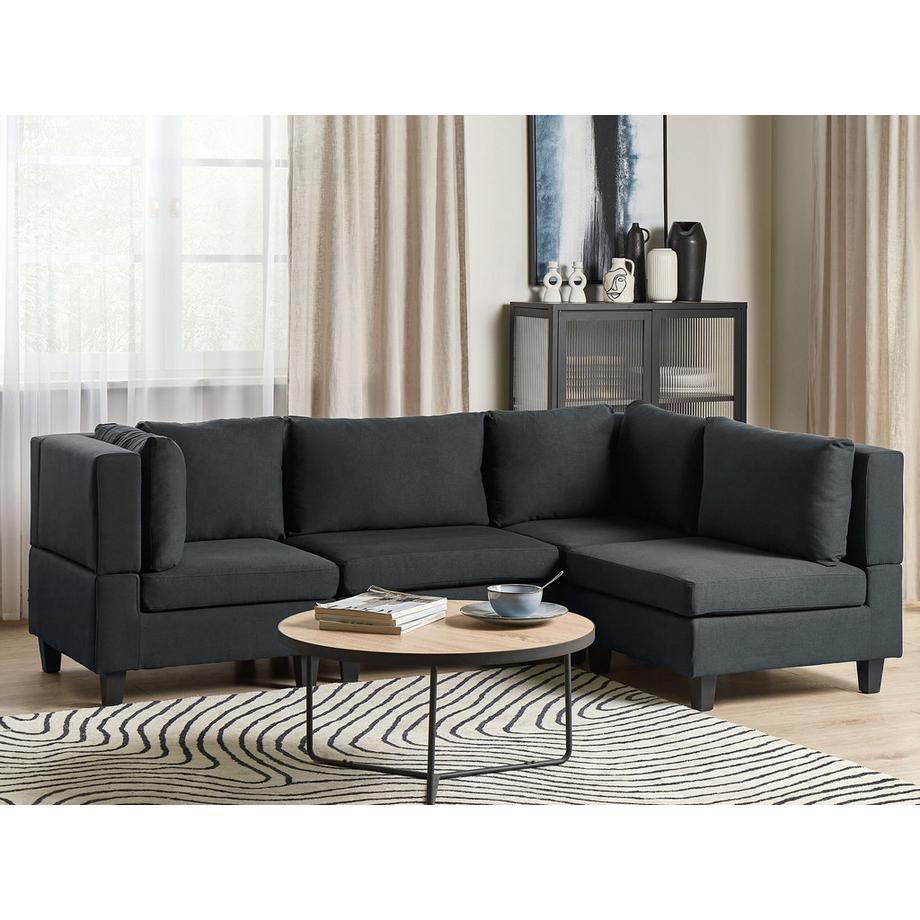 Beliani Ecksofa aus Stoff Modern UNSTAD  