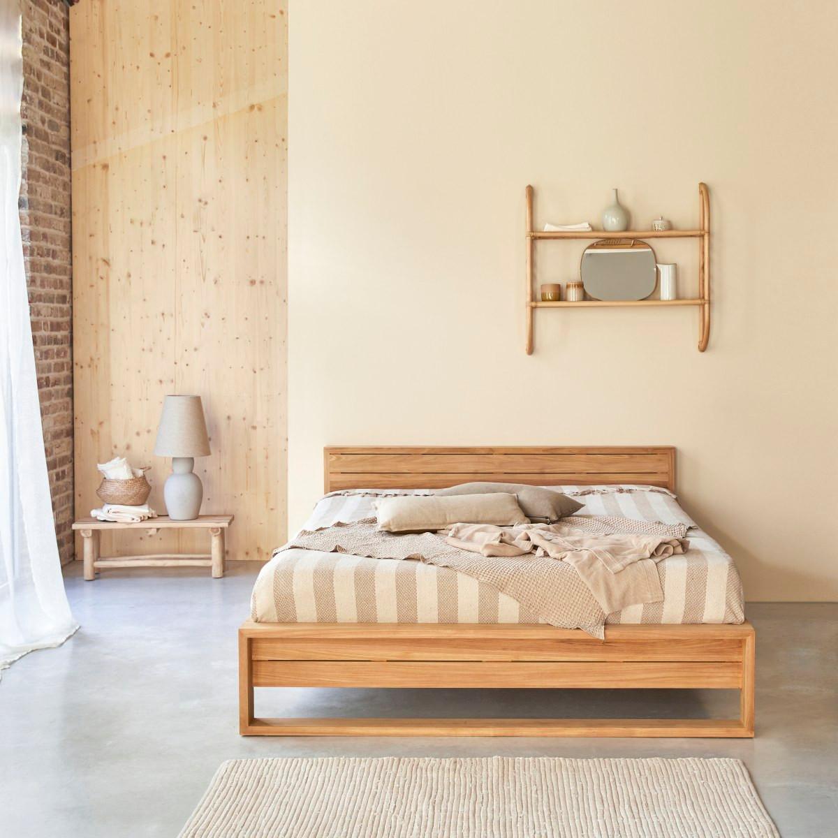 Tikamoon Letto in teak massello 160x200 cm Minimalys  