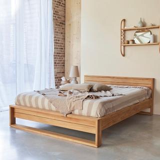 Tikamoon Letto in teak massello 160x200 cm Minimalys  