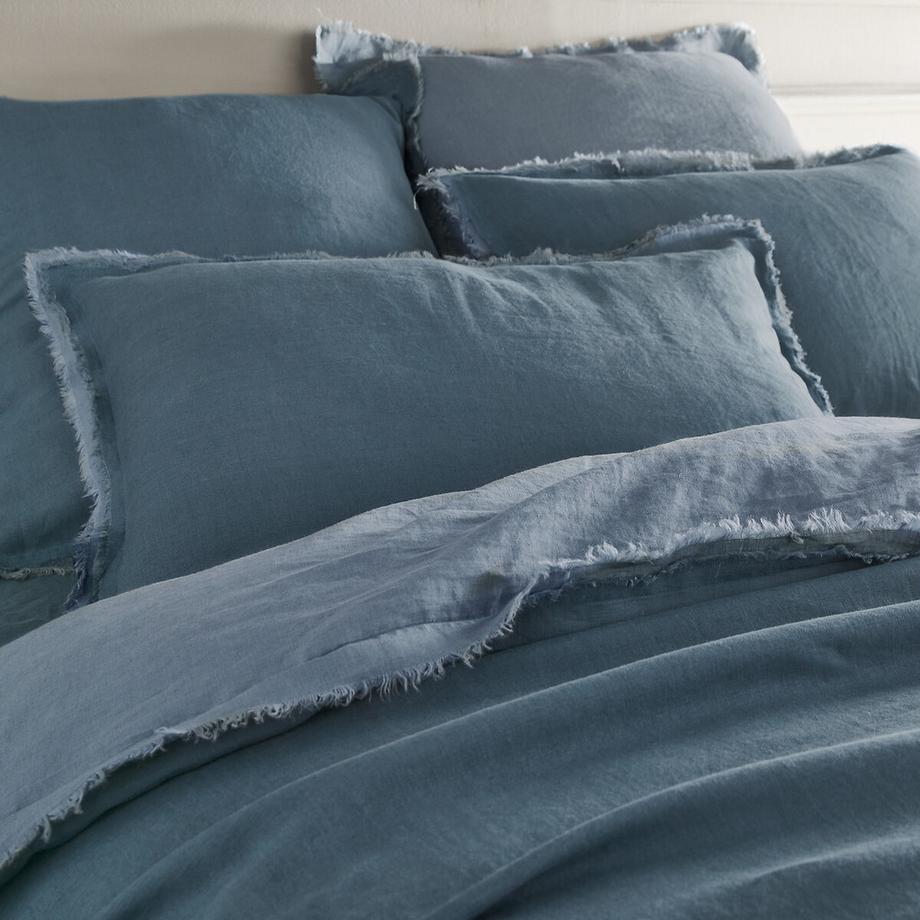 AM.PM Alhanasia Copripiumino lino lavato doppia frangia  